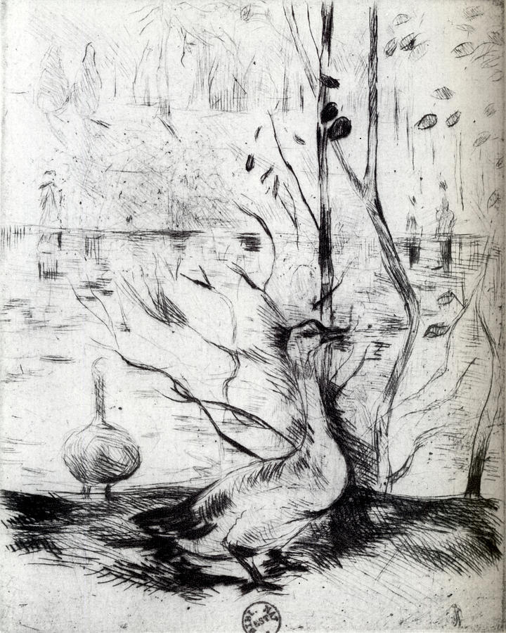 Berthe Morisot, The Goose, 1889, drypoint 
14 x 11 cm, Musée Marmottan-Monet