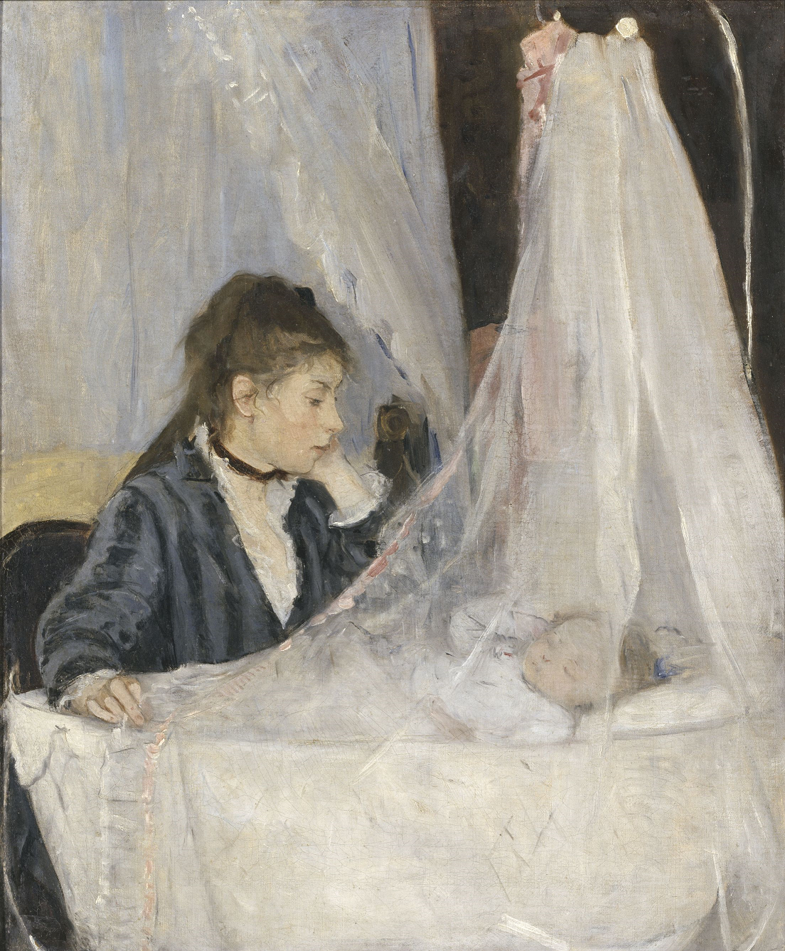 Berthe Morisot, Le Berceau, 1872
Huile sur toile, 56 x 46 cm
Musée d'Orsay, Paris